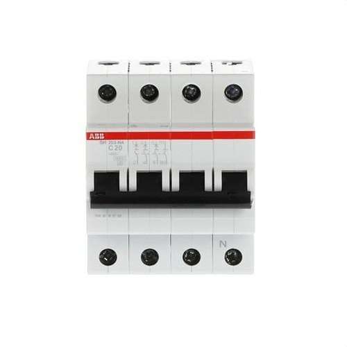 Magnetothermisch SH203-C20NA 3P+N 20A Curve C met referentie 2CDS213103R0204 van het merk ABB