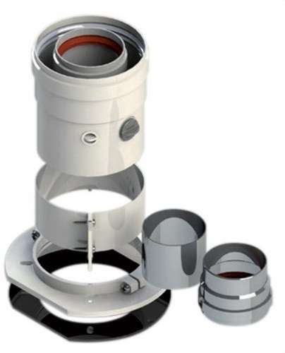 Verticale coaxiale uitgang multicompatibel 60/100mm wit aluminium met referentie 610CVMULTIP1 van het merk FIG