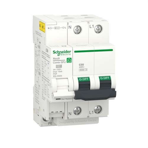 RESI9 Combi SPU Automatische Schakelaar 1PN C 50A met referentie R9L20650 van het merk SCHNEIDER ELECTRIC