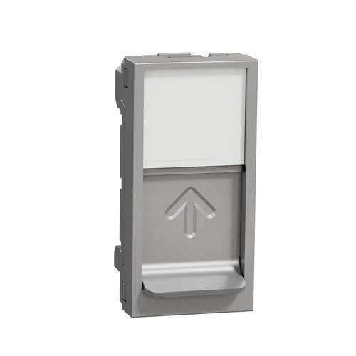 1-moduul RJ45 Keystone plaat aluminium New Unica met referentie NU946030 van het merk SCHNEIDER ELECTRIC