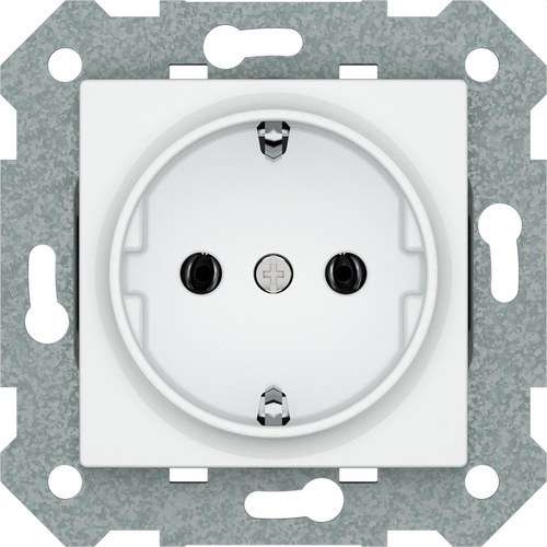 Schuko stopcontact met aardaansluiting zilver maan Viva met referentie 23526-1 van het merk BJC