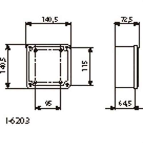 Blinde aftakdoos met ondoorzichtig deksel 130x130x60mm met referentie I-6203 van het merk BJC