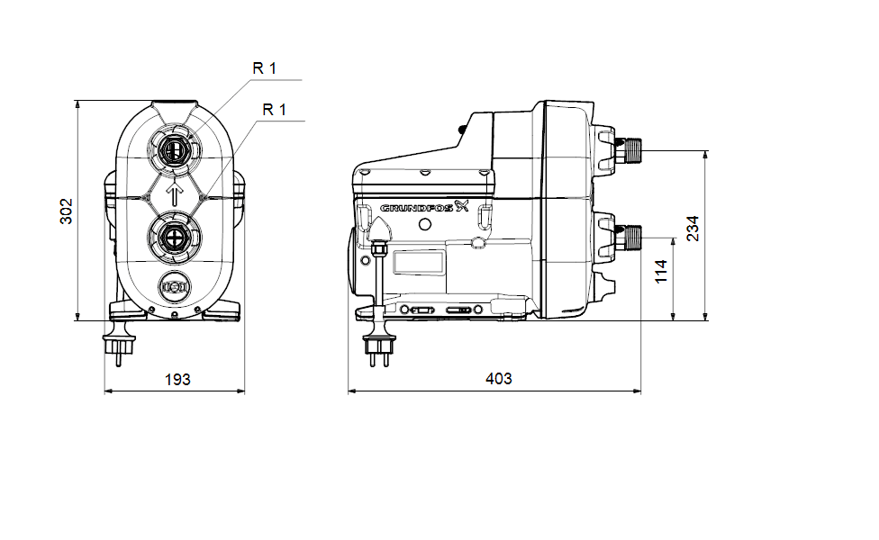 Zelfaanzuigende drukgroep SCALA2 3-45 (Nieuw model) met referentie 93013252 van het merk GRUNDFOS