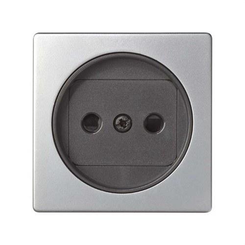 Afdekplaat met beveiligingsinrichting voor bipolaire stopcontactbasis aluminium Simon 82 met referentie 82040-33 van het merk SIMON