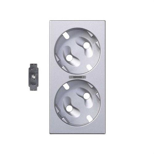 Afdichting voor het mechanisme van de dubbele schuko stopcontactbasis met kijkvenster en LED-indicator aluminium Simon 500 Cima met referentie 50011041-033 van het merk SIMON