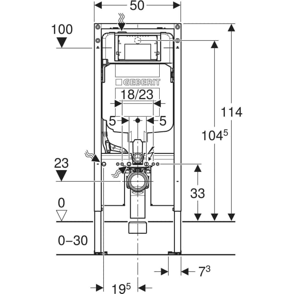 Duofix-frame met reservoir voor hangend toilet 114cm met referentie 111.791.00.2 van het merk GEBERIT