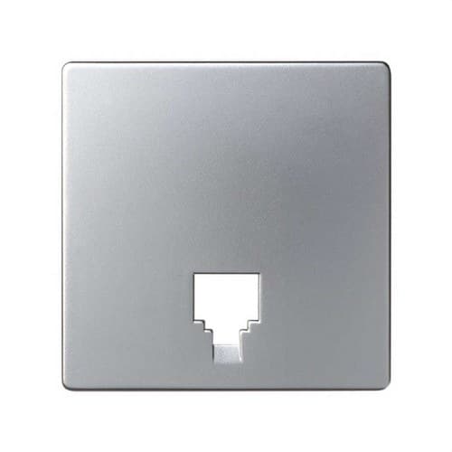 Plaat voor telefoonaansluitingen met RJ11- en RJ12-connectoren aluminium Simon 82 met referentie 82062-63 van het merk SIMON