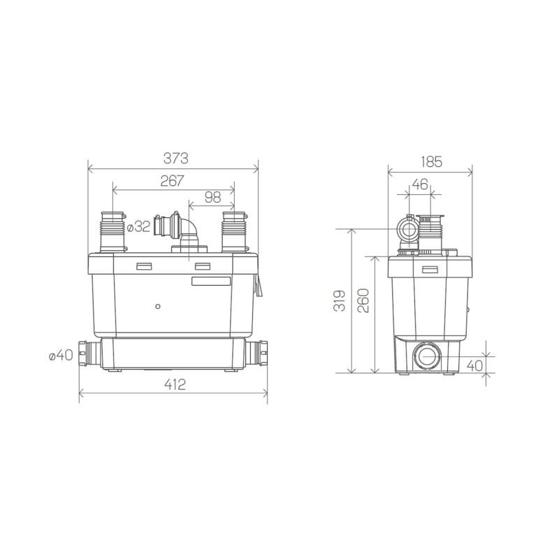 SFA SANISPEED Heavy-Duty Evacuation Pump for Kitchens and Laundries with reference 0101300 from the brand SFA SANITRIT