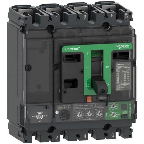 Automatische schakelaar ComPacT NSX250F 36kA AC 4P4R 250A Micrologic 4.2 met referentie C25F44V250 van het merk SCHNEIDER ELECTRIC