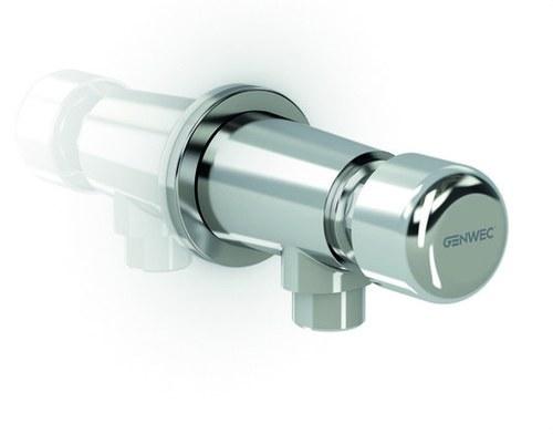Wall-mounted timed urinal tap chrome with reference GW13 02 06 02 from the brand GENWEC