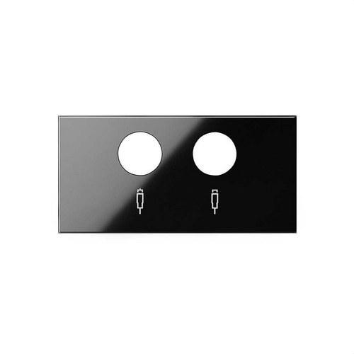 Deksel voor inductieve aansluitingen R-TV+SAT glanzend zwart Simon 100 met referentie 10000053-138 van het merk SIMON