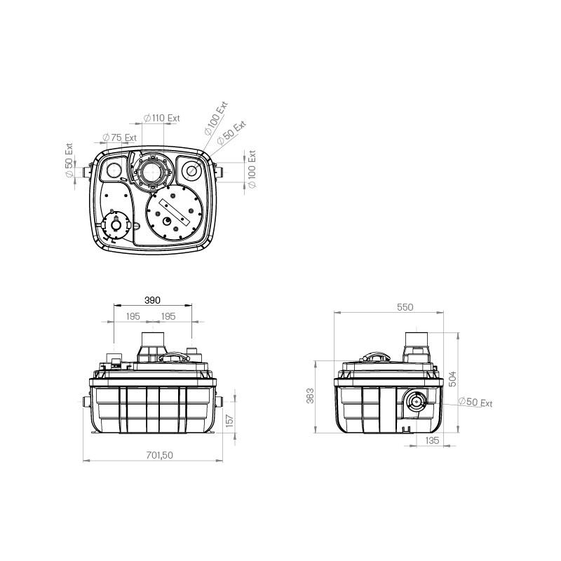 Compacte pompenstation met vortex-turbines SFA SANICUBIC 1 VX met referentie 040000004 van het merk SFA SANITRIT