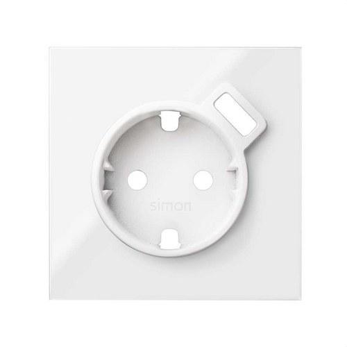 Afdekplaat voor schuko-stopcontactbasis met geïntegreerde USB-oplader glanzend wit Simon 100 met referentie 10000049-130 van het merk SIMON