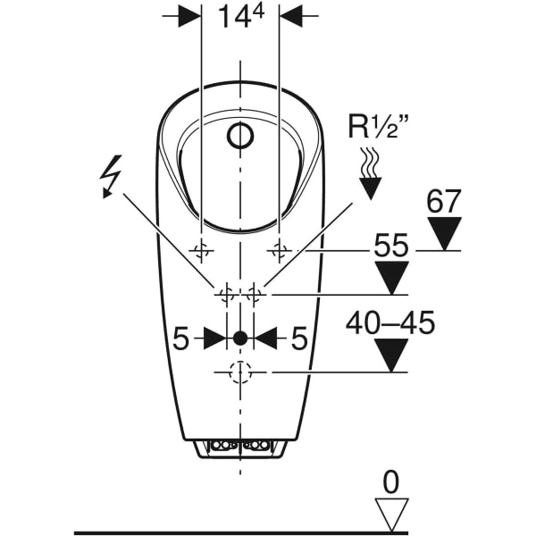 Geberit Preda Urinal with Integrated Mains Flushing System with reference 116.072.00.1 from the brand GEBERIT