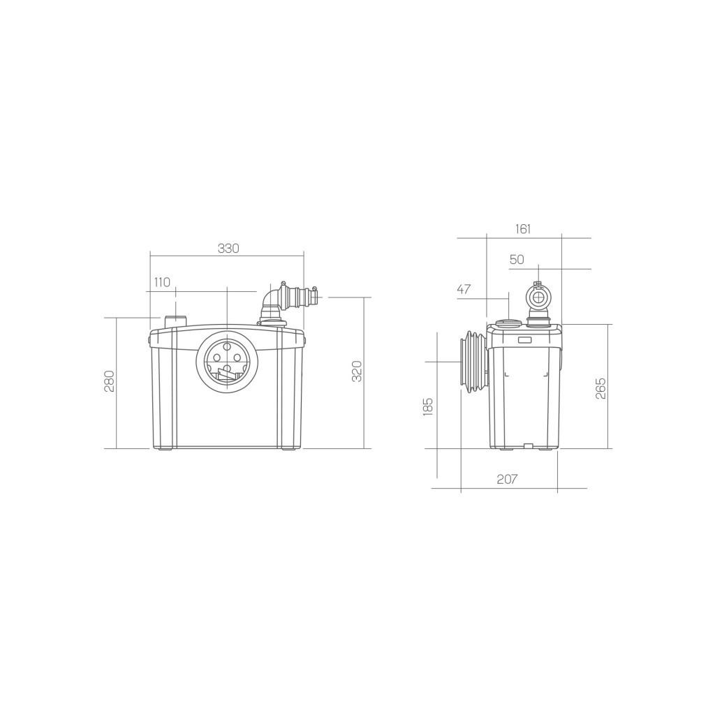 Sanitair versnipperaar SFA SANITOP voor toiletten en wastafels met referentie 0100200 van het merk SFA SANITRIT