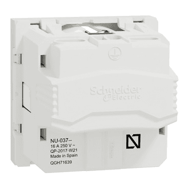 Schuko-wandcontactdoos poolwit New Unica met referentie NU303718 van het merk SCHNEIDER ELECTRIC