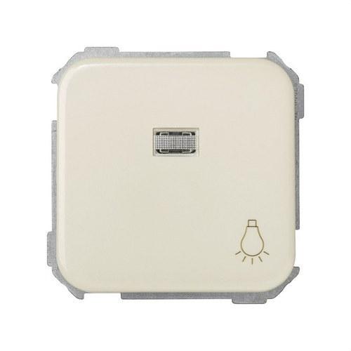 Drukknop met gegraveerd ingebouwd licht en snelklem systeem ivoor Simon 31 met referentie 31661-31 van het merk SIMON