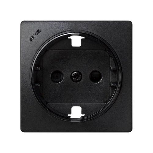 Afdekplaat met beveiligingsinrichting voor schuko stopcontactbasis grafiet Simon 73 Loft met referentie 73041-62 van het merk SIMON