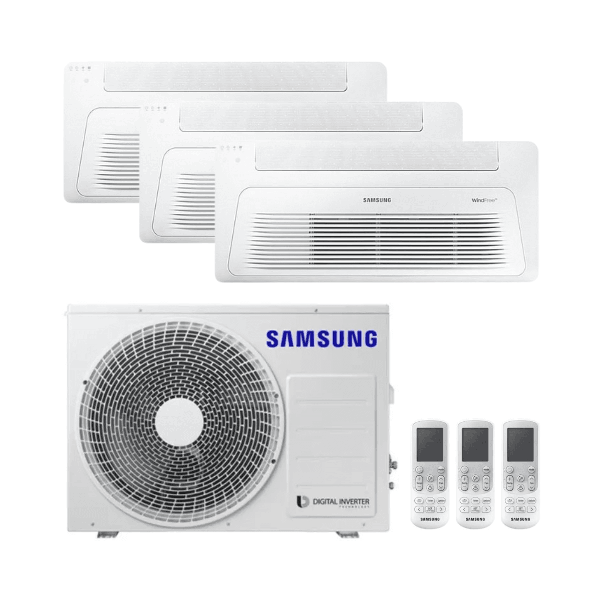 Samsung WindFree 3-in-1 cassette airconditioner, 1-weg, 3,5 kW 12000 BTU met referentie F-CST1W35R3 van het merk SAMSUNG
