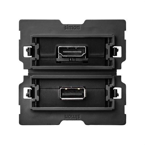 HDMI V1.4-connector + USB 2.0 type A-connector Simon 100 met referentie 10000563-039 van het merk SIMON