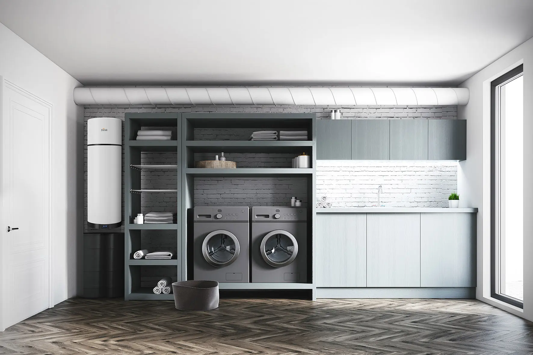 Ferroli EGEA TECH LT 120-Litre Heat Pump for DHW with Wi-Fi with reference GAA0Y8KA from the brand FERROLI