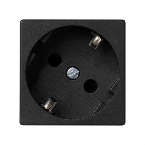 Schuko-stopcontact met veiligheidstoestel en schroefaansluiting grafiet Simon K45 met referentie K01/14 van het merk SIMON