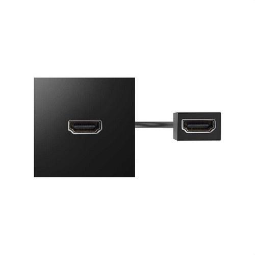 HDMI-connector Type "A" vrouwelijk-vrouwelijk met patchkabel en ingebouwde plaat zwart Simon 400 met referentie 40001194-038 van het merk SIMON
