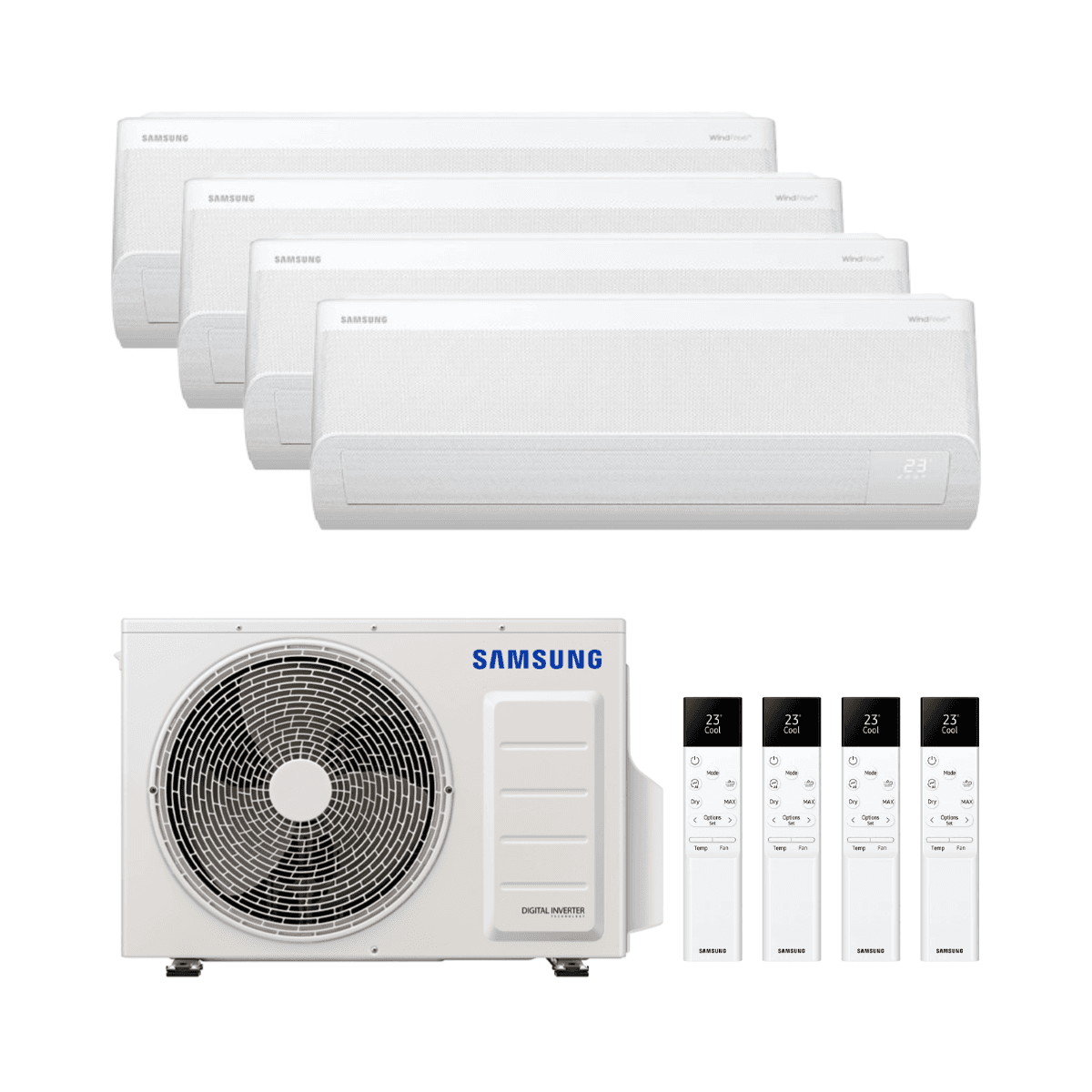 Airconditioner 4x1 Samsung WindFree Comfort S2 2,5kW 9000 BTU met referentie SAMFJM4X180-09 van het merk SAMSUNG