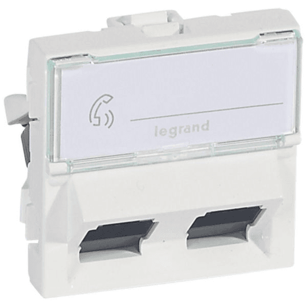 Legrand Mosaic Cat 6 UTP Double RJ45 Socket 45° 2 Modules White LEGRAND ...